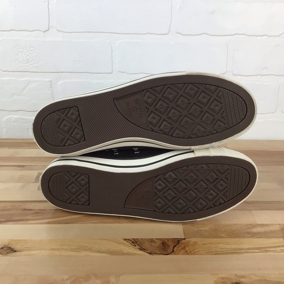 Converse suede sherpa lining All Star brown white sneakers sherpa size 8 - Picture 10 of 15